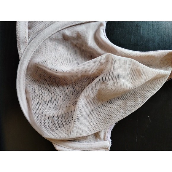 Adore Me Bra 42DD Lace Netting Underwire Lightweight Feminine Sheer Blush Pink - Picture 4 of 8